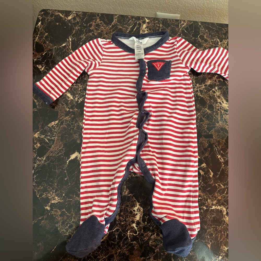 Baby Guess Striped Red‎ and White Kids One Piece